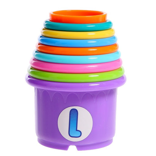 Развивающая игрушка Пирамидка-стаканчики: Милота, 9 предметов - Iq-zabiaka фото 2