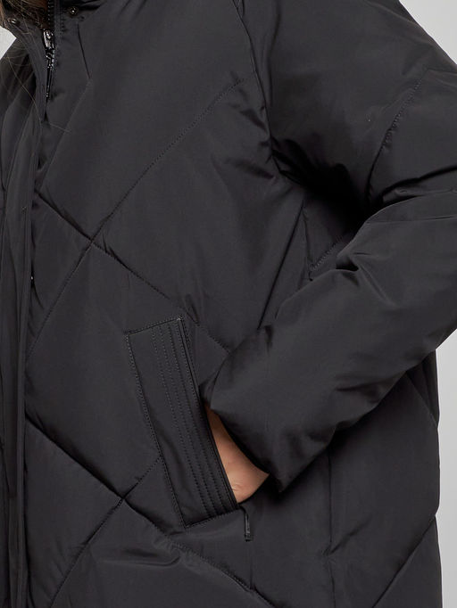 Зимняя женская куртка модная с капюшоном черного цвета 52361Ch - Holdluck фото 12