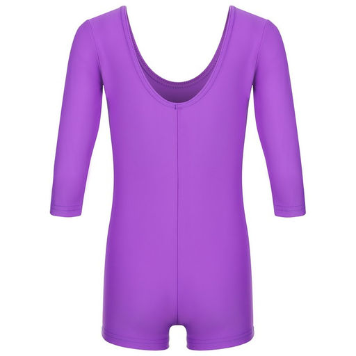 Купальник гимнастический Grace Dance, с шортами, с рукавом 3/4, р. 38, цвет фиолетовый  фото 10