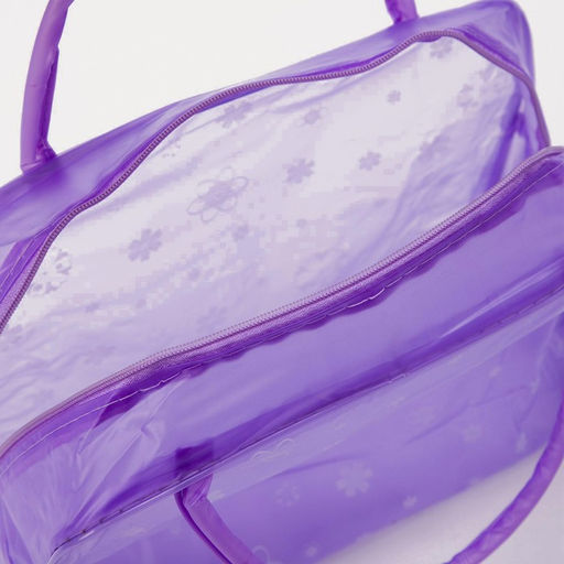 Цена за 2 шт. Косметичка-сумка на молнии для бассейна, с ручками, с принтом Цветы, сиреневая - Simaland фото 3