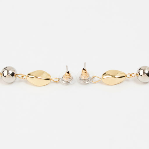 Серьги металл Стиль лабео, цвет серебряно-золотой