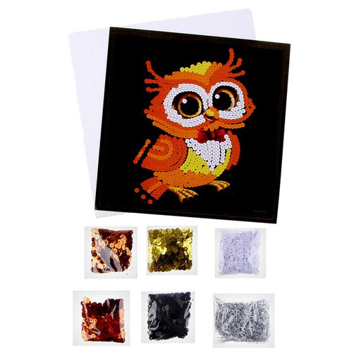 Набор для творчества: лунная гравюра и аппликация пайетками Сова - Школа талантов фото 3