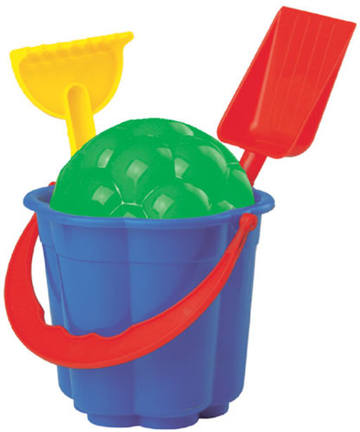 . Песочный набор №65 (ведро-цветок мал.,форм.,лопатка и грабельки №3) арт.3584 /47
