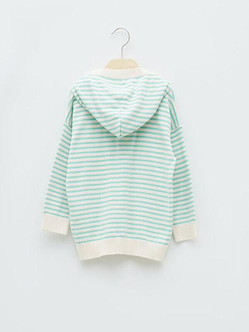 Kap??onlu Uzun Kollu ?izgili Pamuklu Erkek Bebek Triko Kazak - Waikiki фото 2