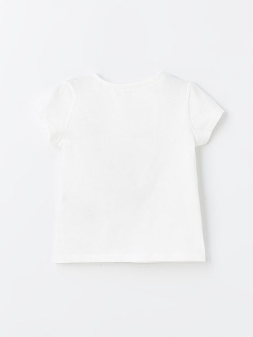 Bisiklet Yaka Bask?l? K?sa Kollu K?z Bebek Ti??rt - Waikiki фото 2