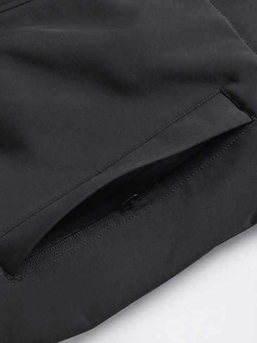 Ветровка мужская софтшелл виндстоппер с капюшоном спортивная черного цвета 9617_1Ch