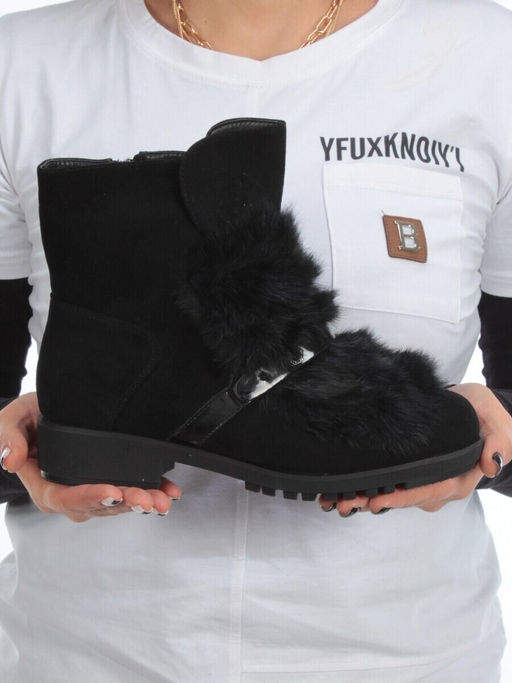 04-907E-7Y1 8J43M Ботинки зимние женские (натуральная замша, натуральный мех)