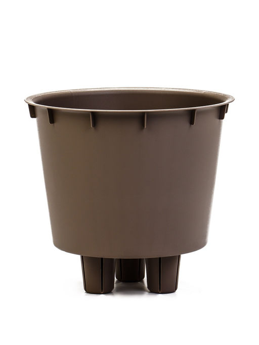 Кашпо для цветов «Рамона», 3.7 л, d=22 см, h=20 см, со вставкой, пластиковое, серое