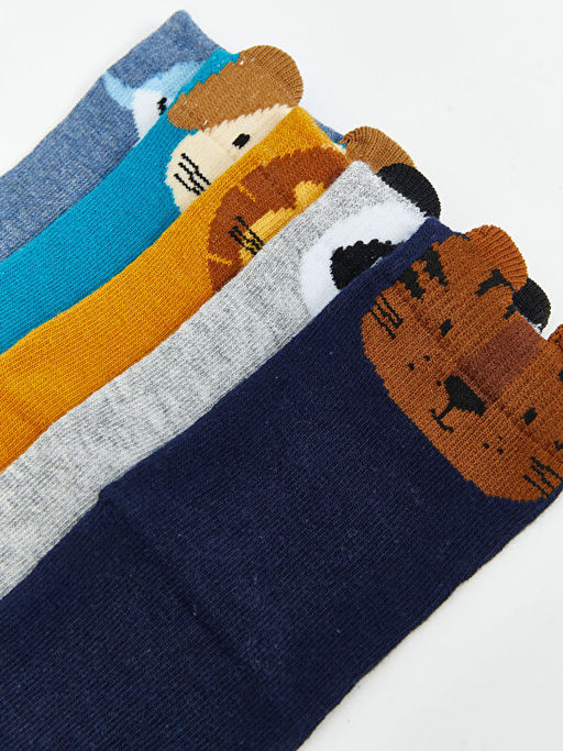 Desenli Erkek ?ocuk Soket ?orap 5li