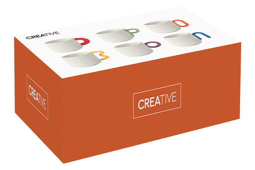 Набор кружек Creative, белый с красным, оранжевым, жёлтым, зелёным, синим, фиолетовым, 0,1 л, 6 шт - Easy life фото 8