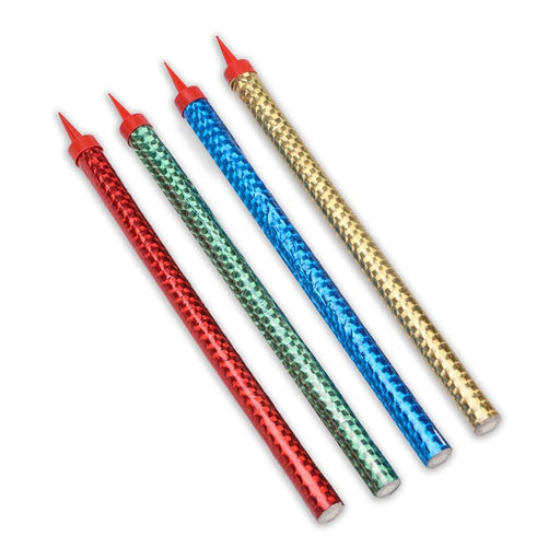 Свечи фонтаны в торт цветные, 4 шт., 25 см, горение 60 сек