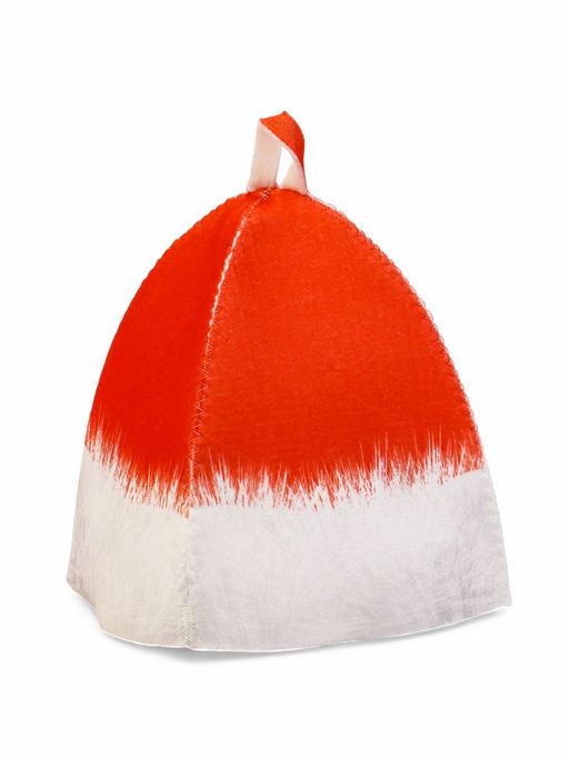 Набор для бани с принтом С новым годом!, 5 предметов: шапка, рукавица, тапочки, коврик, войлок, красный, Банная забава  фото 4