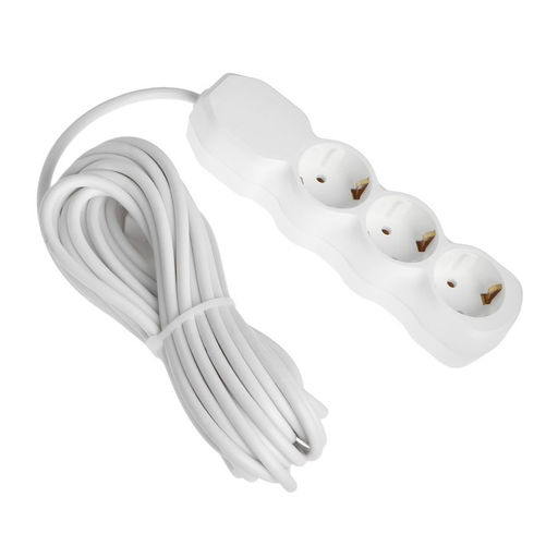 Удлинитель Luazon Lighting ECO, 3 розетки, 7 м, 16 А, 3500 Вт, ПВС 3х1 мм2, с з/к