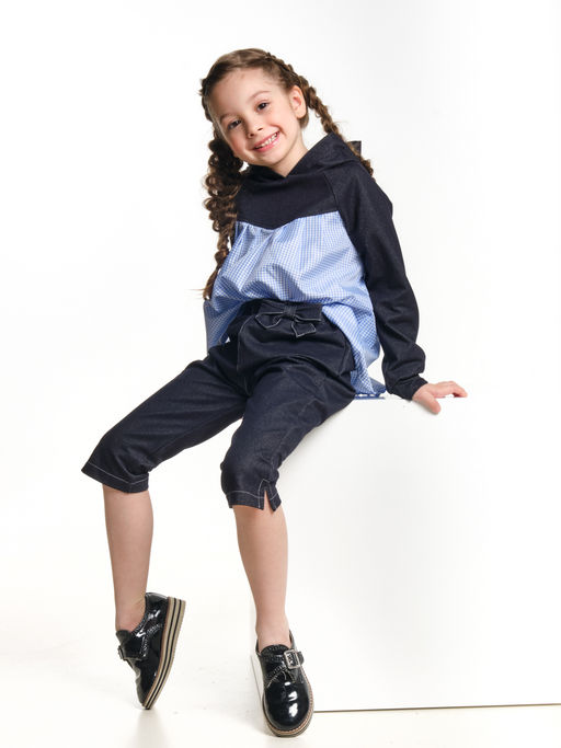 Джемпер для девочки UD 6259 т.джинс/клетка - Mini maxi фото 3