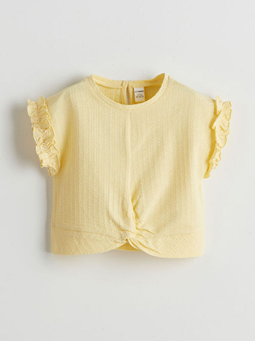 Bisiklet Yaka Penye F?rf?rl? K?z ?ocuk Ti??rt