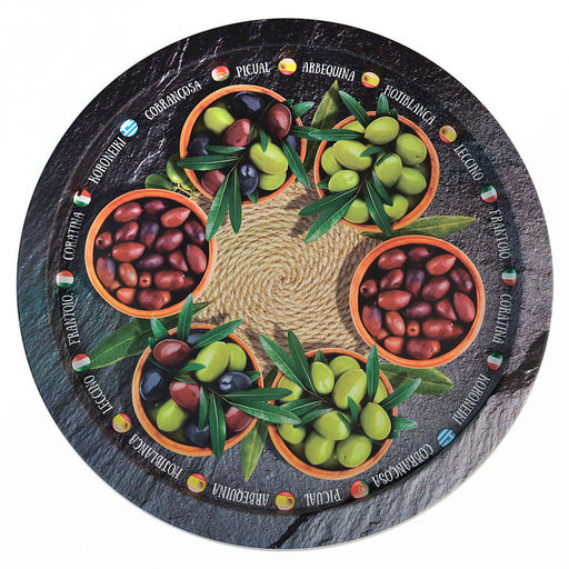 Поднос металлический "Оливки" д28,2см, круглый (Россия)