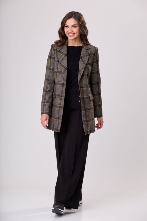 Костюм БелЭльСтиль 860/565 коричнево-желтая клетка