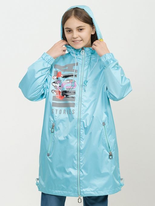 PELICAN, плащ для девочек, Бирюза  фото 3