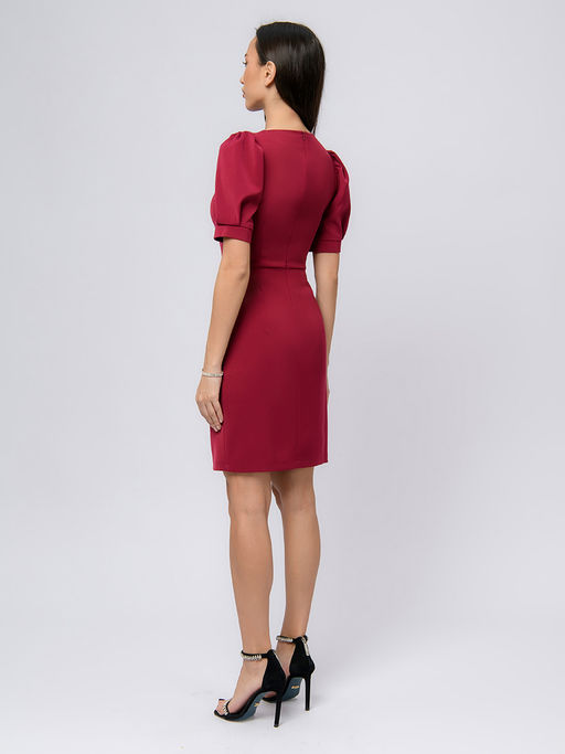 Платье красное длины мини с короткими рукавами - 1001dress фото 3