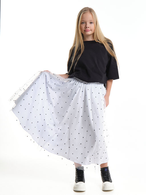 Юбка пачка длинная из фатина 22-7608 черный/зол. звезды - Mini maxi фото 5