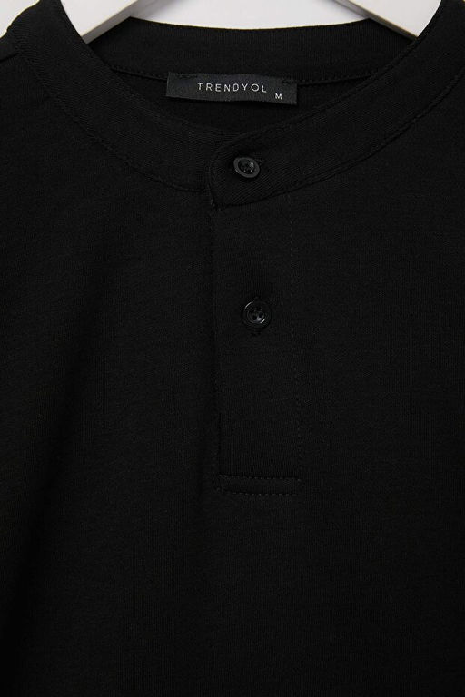 Siyah D___k Omuz Regular Wardrobe Essentials _nterlok %100 Pamuk T-Shirt TMNAW27TS00002 - Trendyolmilla фото 2