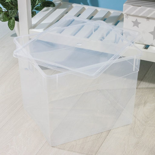 Контейнер для хранения с крышкой «Кристалл», 34 л, 40×33.5×31.5 см, прямоугольный, прозрачный