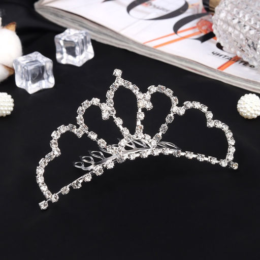 Диадема для волос «Медея», величие, 9.5×4 см, серебро