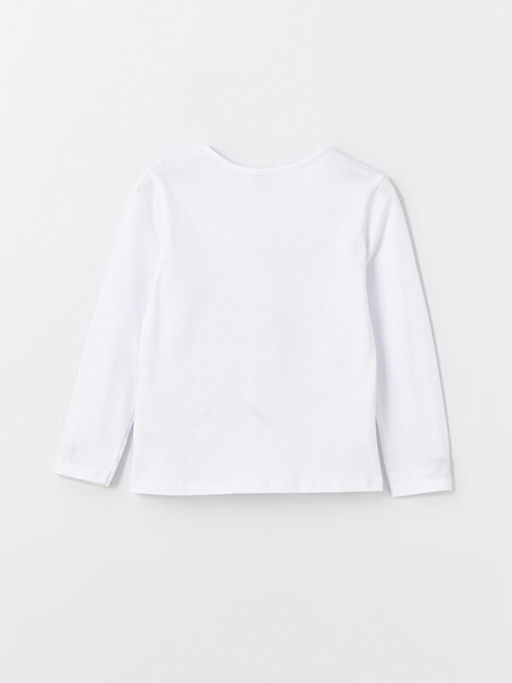 Bisiklet Yaka Atat?rk Bask?l? Uzun Kollu K?z ?ocuk Ti??rt