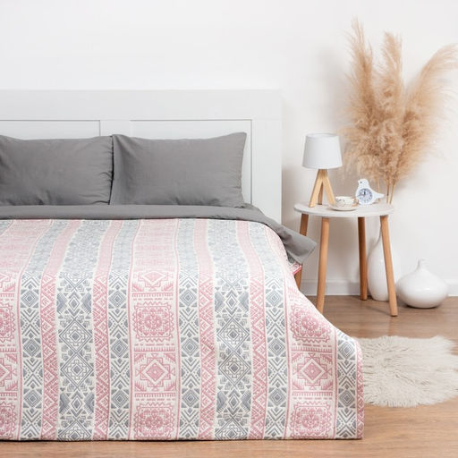 Покрывало хлопковое Этель Инди 180х2405 см, цвет серо-розовый, 100%хлопок, 300гр/м2  фото 2