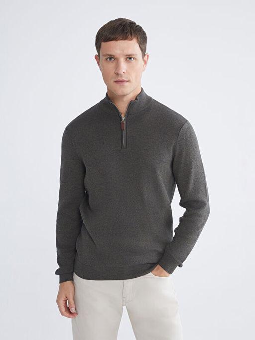 Dik Yaka Erkek Triko Kazak