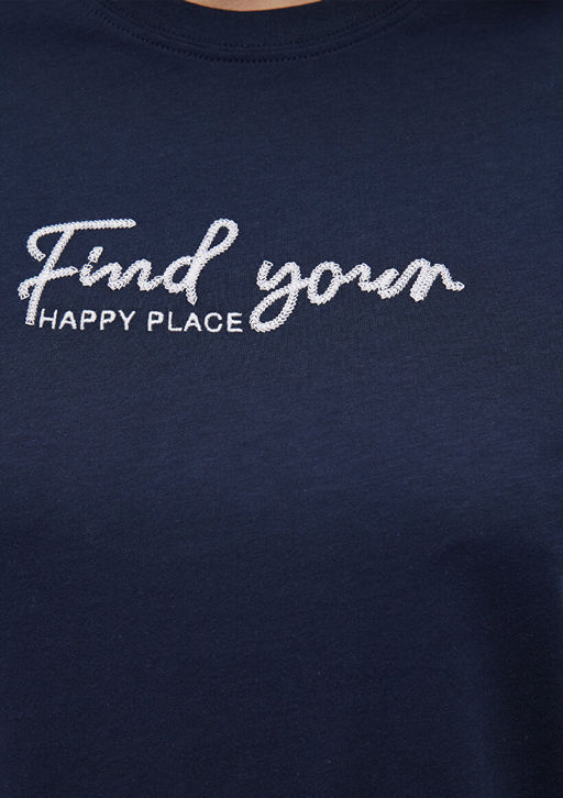 Bask?l? Lacivert Tisort - Mavi фото 6