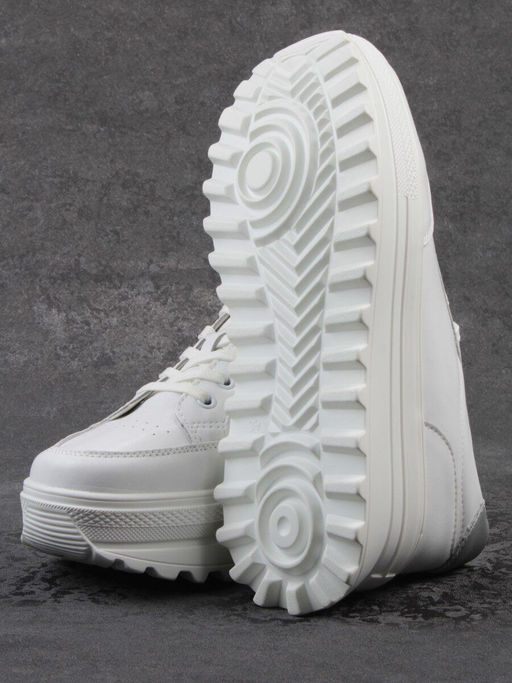 03-YC282-1 WHITE Кроссовки женские (натуральная кожа)