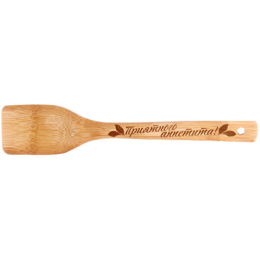 Цена за 5 шт. Лопатка бамбуковая 30*6см "Приятного аппетита" Селфи