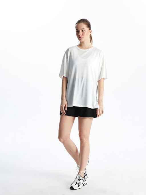 Oversize Modal Kar???ml? Kad?n Spor Ti??rt