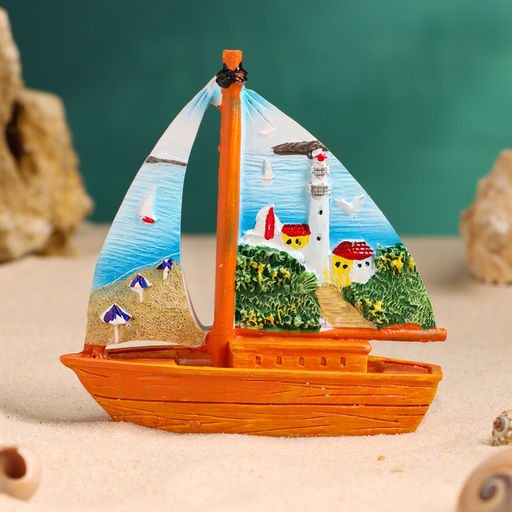 Сувенирная модель корабля «Парусник морской», фигурка полистоун, 10×11 см