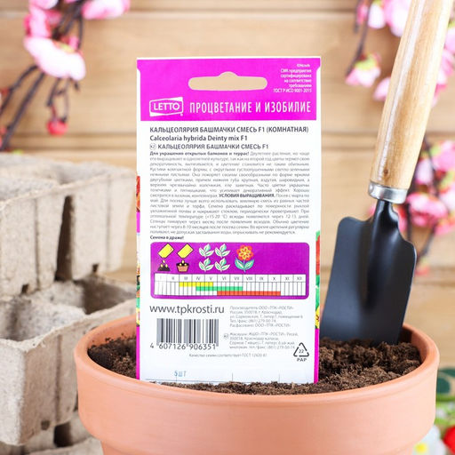 Семена комнатных цветов Кальцеолярия «Башмачки», F1, 5 шт.