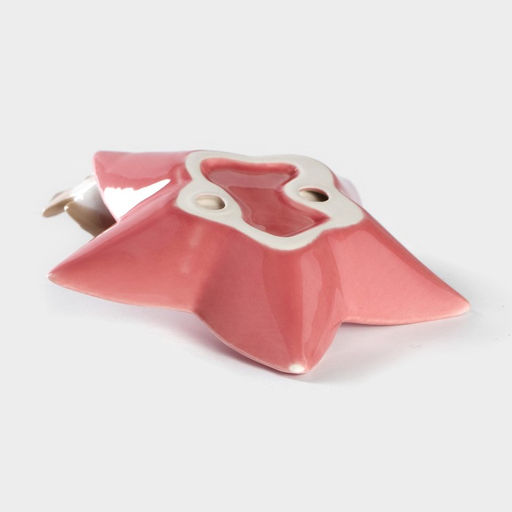 Блюдо сервировочное Голубки на цветочке, 14?13.5?4 см, керамика, розовое