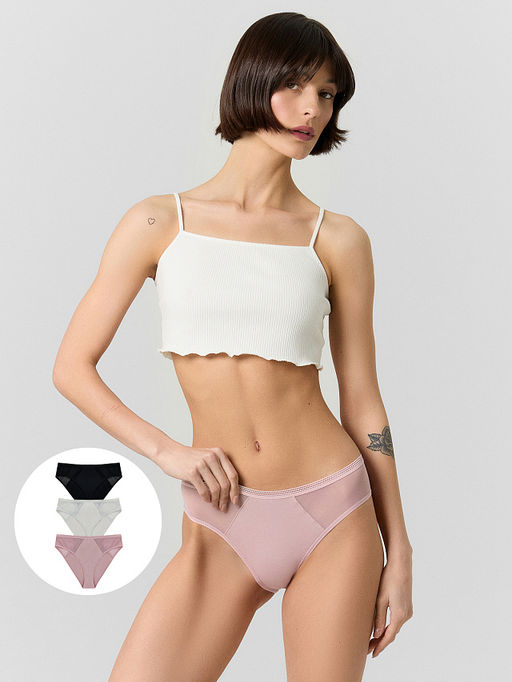 Трусы слипы женские в наборе, 3 шт