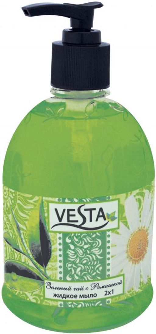 Vesta Мыло жидк.2х1 (Дозатор-500мл) Зеленый Чай с Ромашкой .18