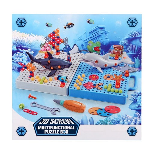 Конструктор винтовая мозаика Морской мир, с электрическим шуруповертом, 193 детали - Simaland фото 9