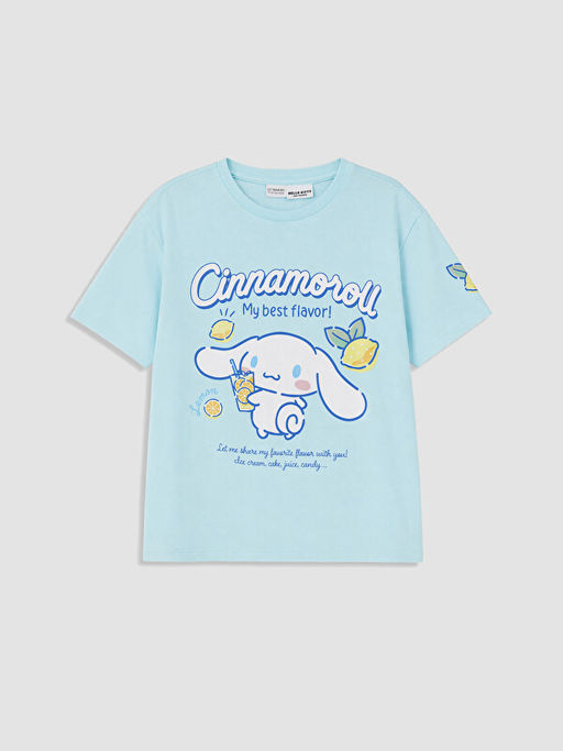 Bisiklet Yaka Cinnamoroll Bask?l? K?z ?ocuk Ti??rt