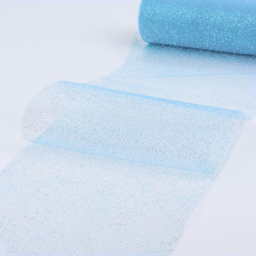 Фатин с глиттером, 15 см, 9±0.5 м, 11±1 г/м², голубой №07