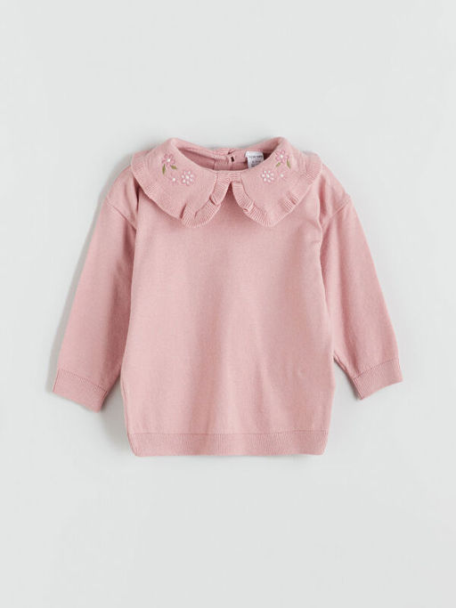 Bebe Yaka K?z Bebek Triko Sweatshirt ve Tayt 2li