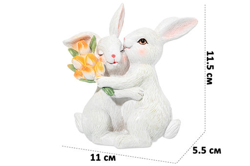 Фигурка декоративная 11*5,5*11,5 см Кролики с тюльпанами - Elan gallery фото 12