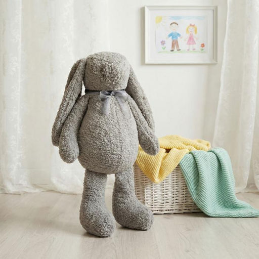 Подушка декоративная арт.4692-11 Заяц УШАСТИК хлопок серый