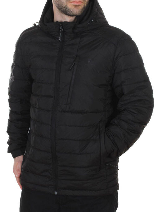 88045 BLACK Куртка мужская демисезонная (100 гр. холлофайбер)