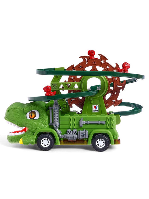 Машинка Дино Гонки, автотрек, 3 дино-машинки, световые и звуковые эффекты, работает от батареек - АвтоГрад фото 3