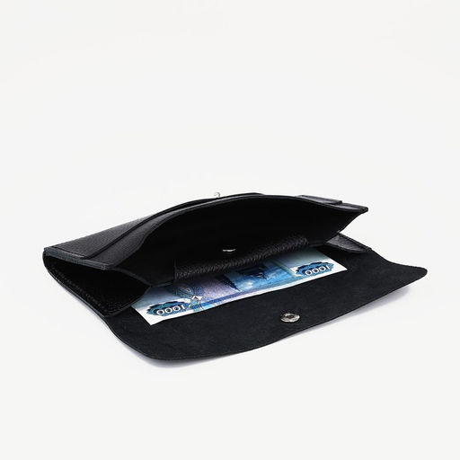 Кошелёк на кнопке, цвет чёрный - Simaland фото 3
