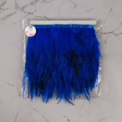 Перья петуха декоративные, на ленте, 10-15 см, 5±0.5 м, синие