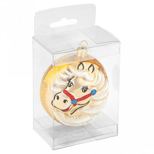 Елочная игрушка фигурка стеклянная "Зодиак. Лошадка " h8см, ручная художественная роспись, цвета микс, подарочная упаковка, "Символ 2026 года" (Россия)